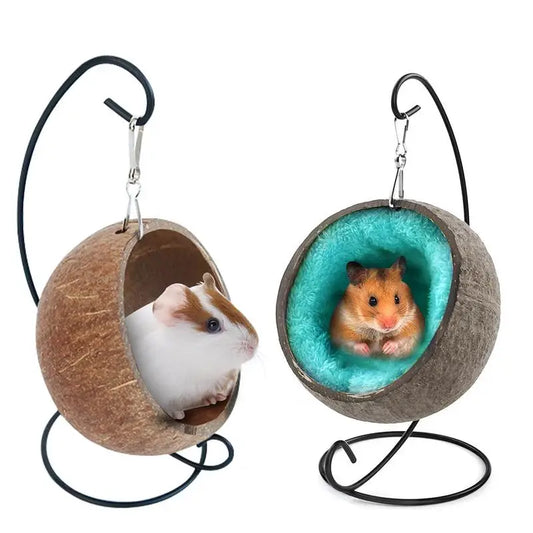 CocoNest – Natural Coconut Hamster Bed & Hideout