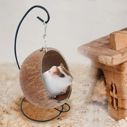 CocoNest – Natural Coconut Hamster Bed & Hideout